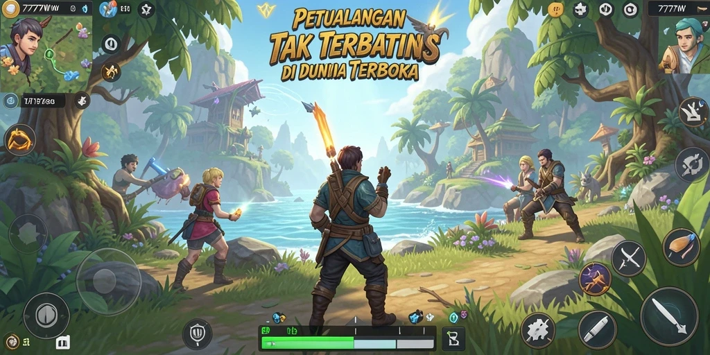 Screenshot gameplay Open World 7777W yang penuh petualangan.