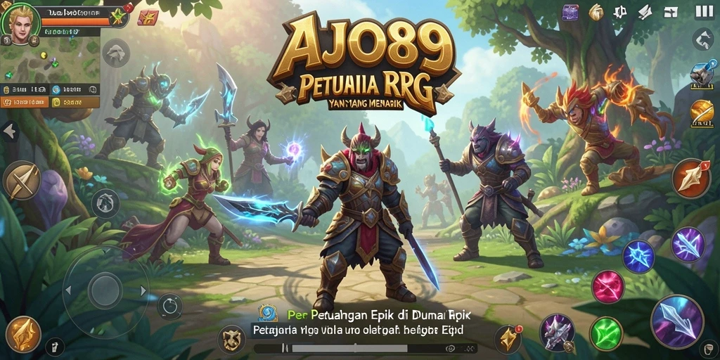 Screenshot utama AJO89 menunjukkan aksi seru dalam gameplay RPG.