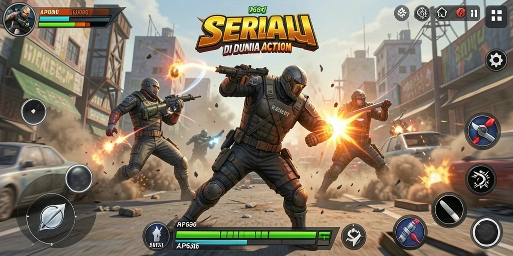 Tampilan gameplay yang mendebarkan dalam AP686, penuh aksi dan strategi.