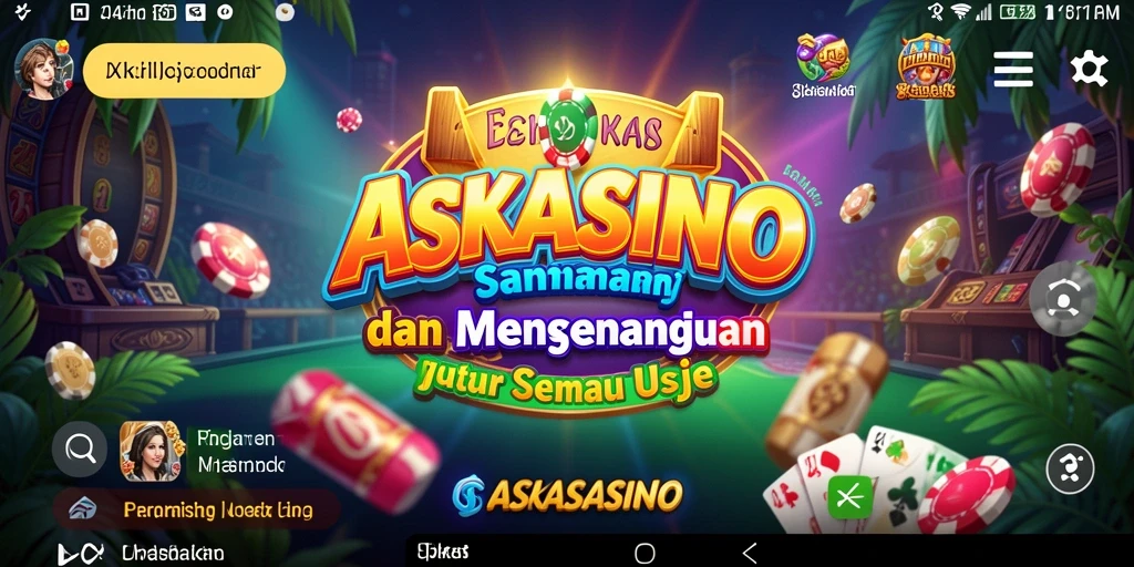 Screenshot utama ASKASINO menunjukkan gameplay seru dan menantang.