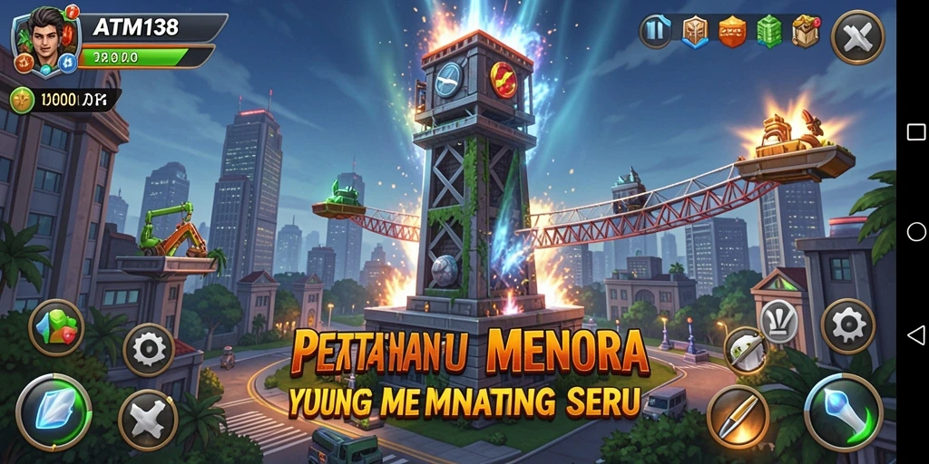 Gameplay menara pertahanan yang intens di ATM138.