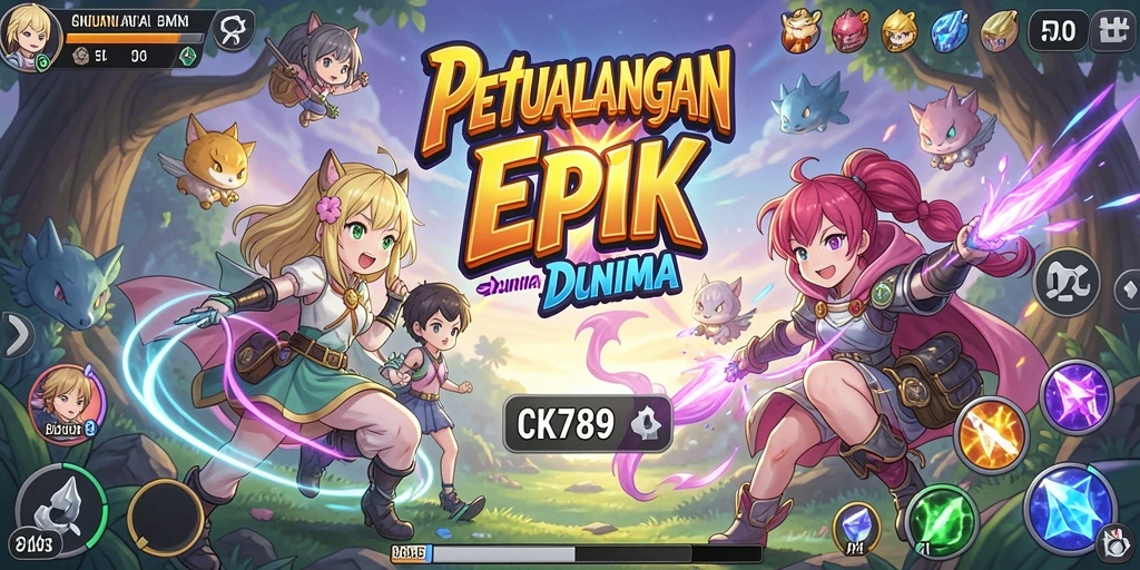 Tampilan menarik CK789 dengan karakter anime yang penuh warna.