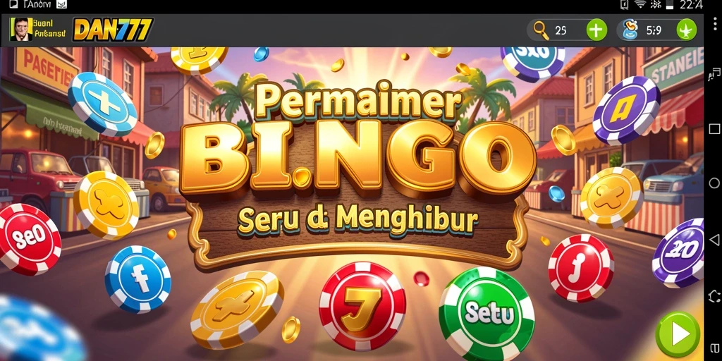 Tangkapan layar utama menunjukkan gameplay Bingo yang menarik.