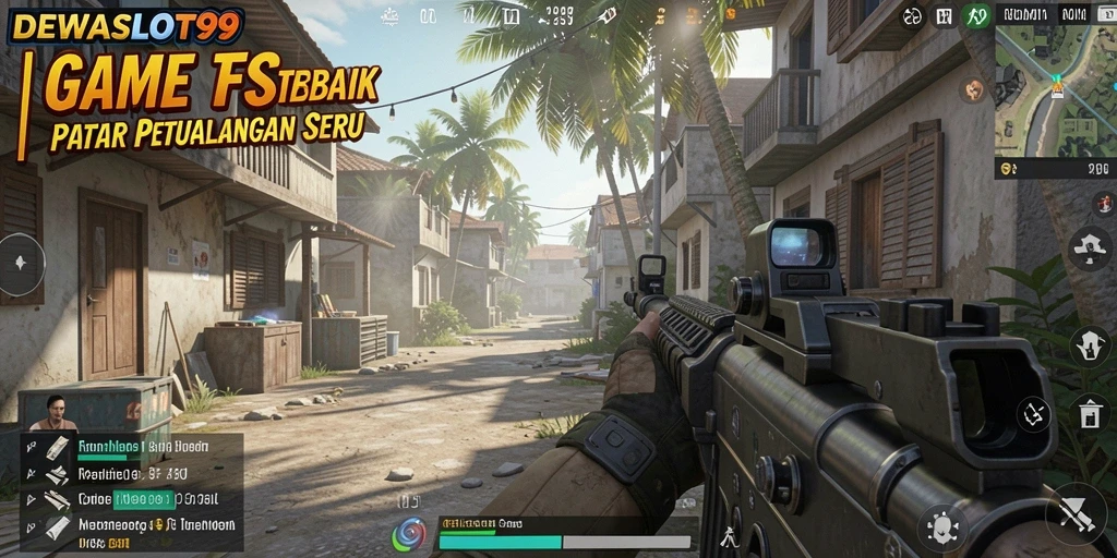Tampilan seru gameplay DEWASLOT99 dalam pertempuran FPS.