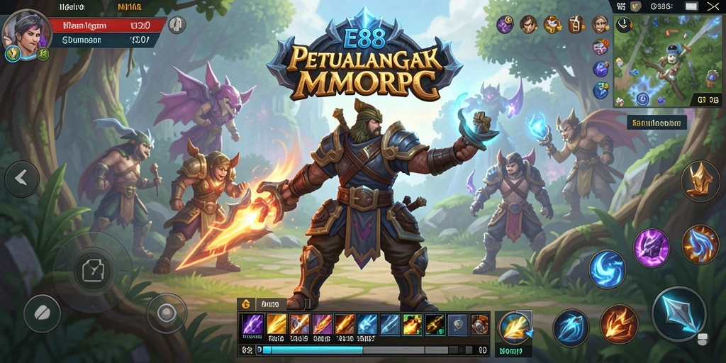 Tampilan gameplay E88 menampilkan aksi seru dalam dunia MMORPG.