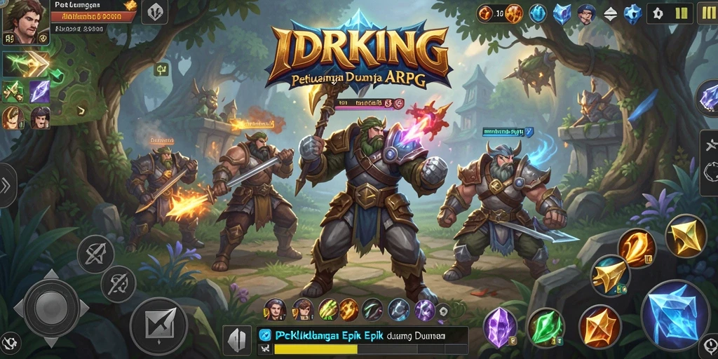 Screenshot dari gameplay ARPG yang menampilkan karakter dalam pertempuran.