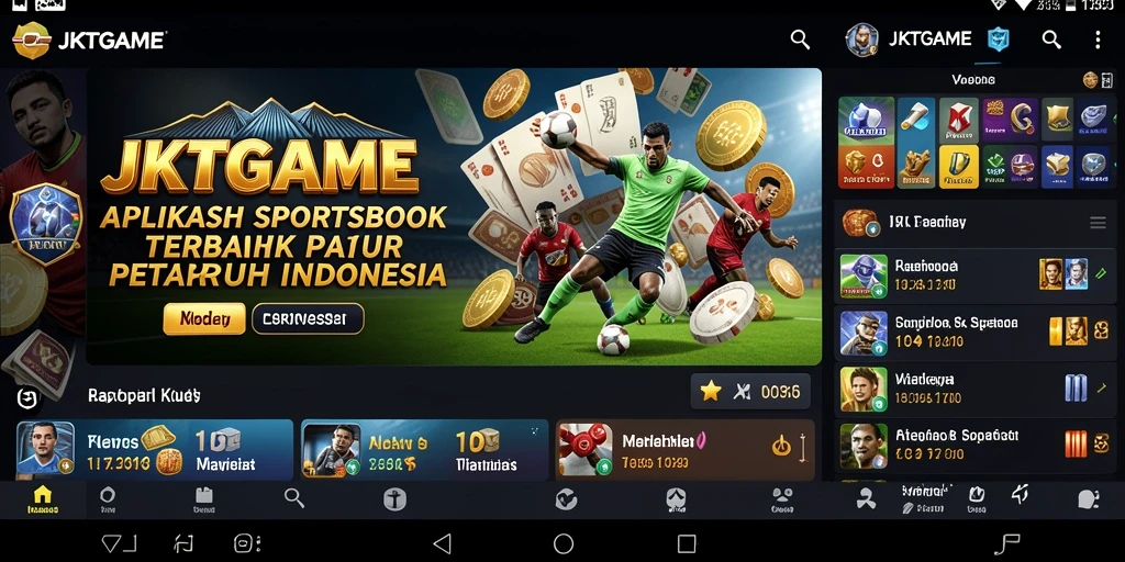 Tampilan antarmuka pengguna JKTGAME saat bertaruh di olahraga.