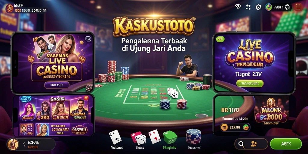 Screenshot gameplay Live Casino KASKUSTOTO yang menampilkan dealer profesional dalam aksi.