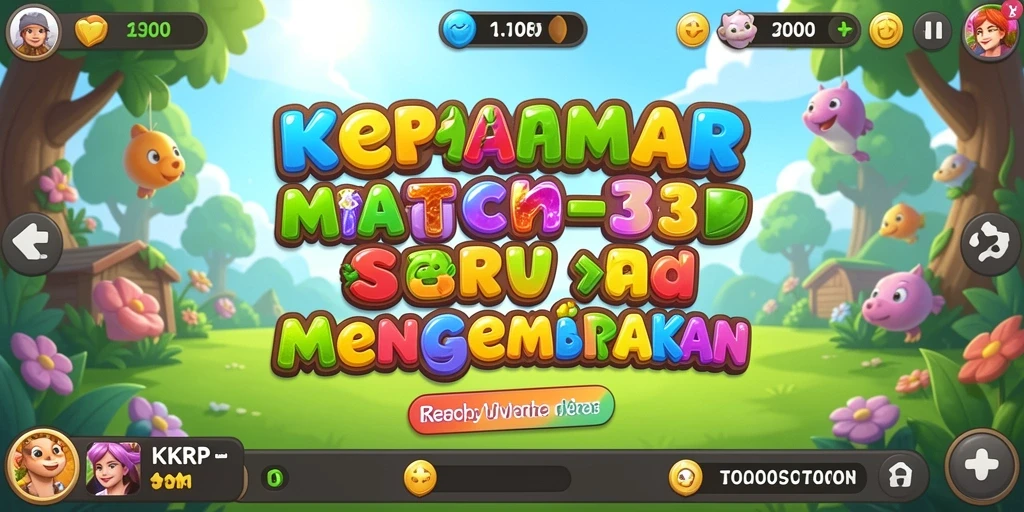 Gameplay seru dengan visual permata match-3 yang berwarna-warni.