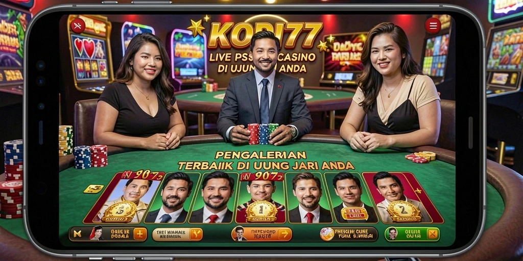 Tampilan permainan Live Casino yang mendebarkan di KOPI77.