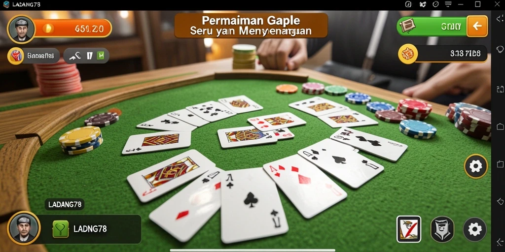 Tampilan gameplay seru dalam permainan Gaple LADANG78.