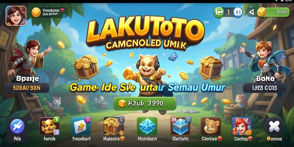 Tampilan gameplay <strong>LAKUTOTO</strong> yang penuh warna dan menarik.