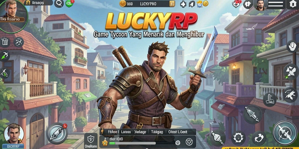 Tampilan gameplay LUCKYRP yang menarik dengan elemen Tycoon yang menantang.