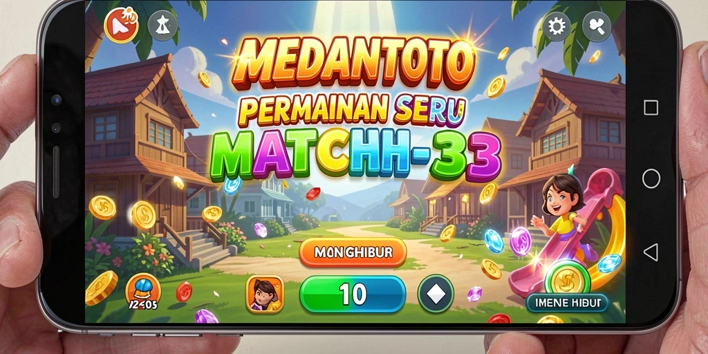 Tampilan gameplay MEDANTOTO dengan kombinasi warna cerah dan efek menarik.
