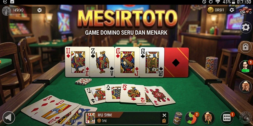 Screenshot gameplay MESIRTOTO yang menampilkan serunya permainan Domino.