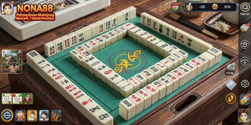 Gameplay Mahjong seru di NONA88 dengan grafis menarik.