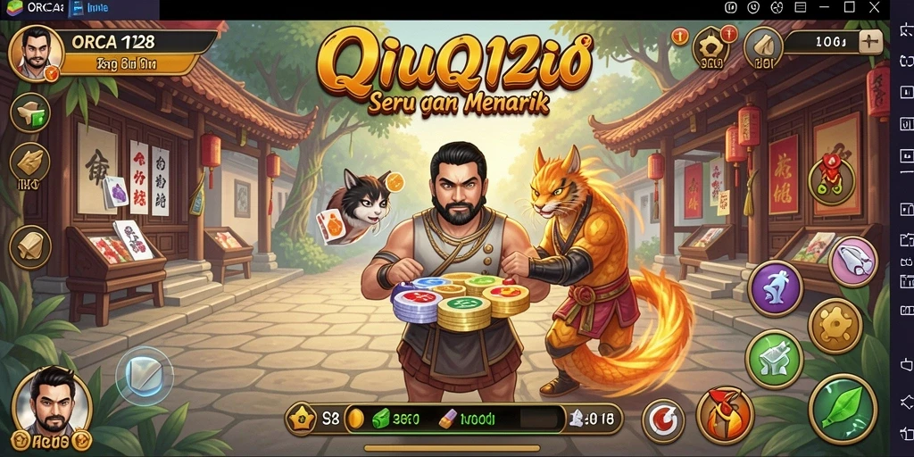 Screencapture gameplay ORCA128 dengan aksi seru QiuQiu.