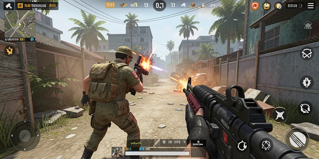 Screenshot utama RPOK yang menunjukkan aksi seru dalam permainan TPS.