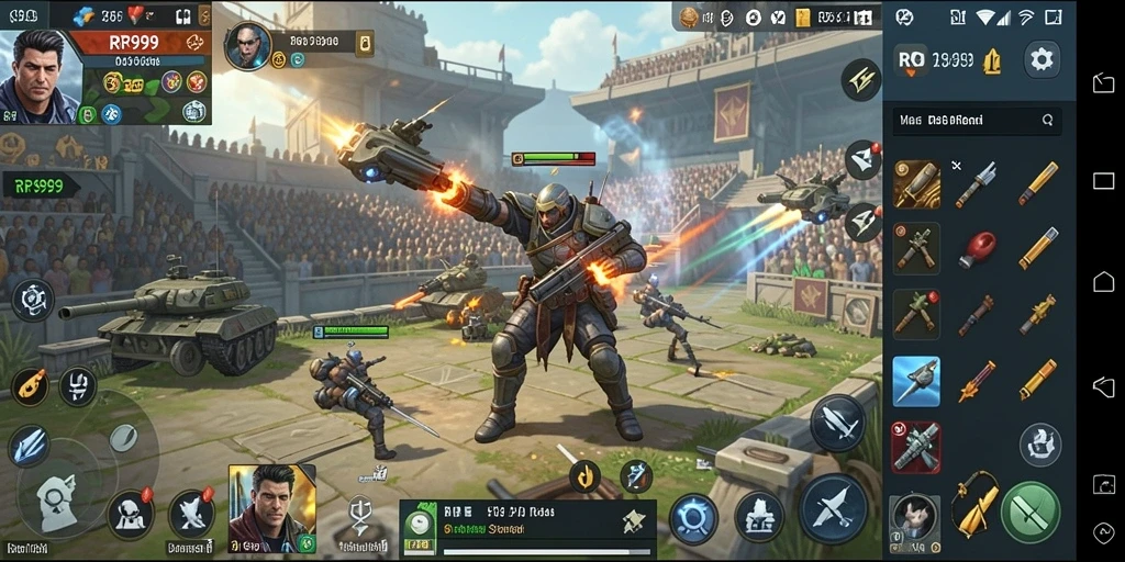 Screenshot gameplay RR999 menampilkan intensitas pertempuran strategi.