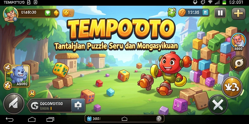 Screenshot utama TEMPOTOTO menampilkan gameplay seru dari tantangan Puzzle.