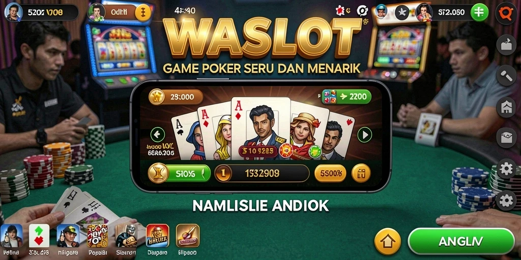 Tampilan gameplay menarik dari WASLOT yang menampilkan aksi poker.
