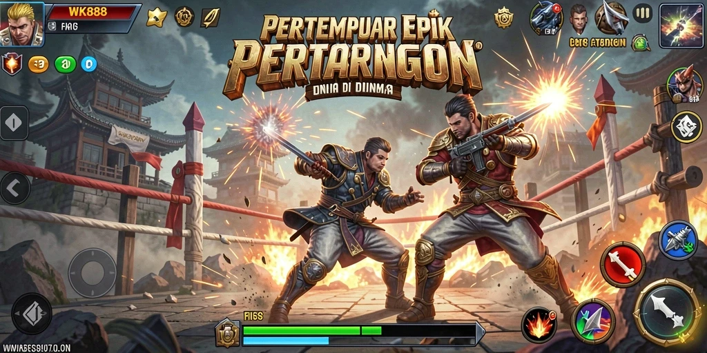 Tampilan gameplay Fighting yang menggugah semangat di WK888.